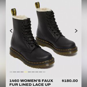 Faux fur lined doc martens. Size 6. Never before worn